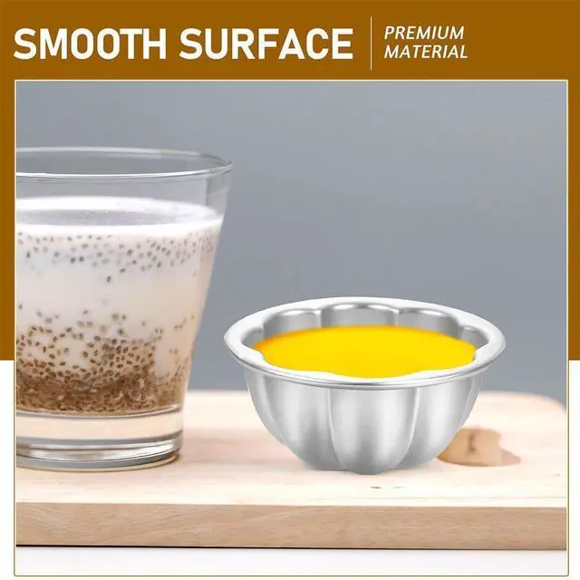 Alt view image 7 of 7 - 8pcs Aluminum Alloy Flan Mold Non-stick Egg Tart Tartlet Pudding Molds - Flower Shape Baking Cups For Muffins Pastries Desserts