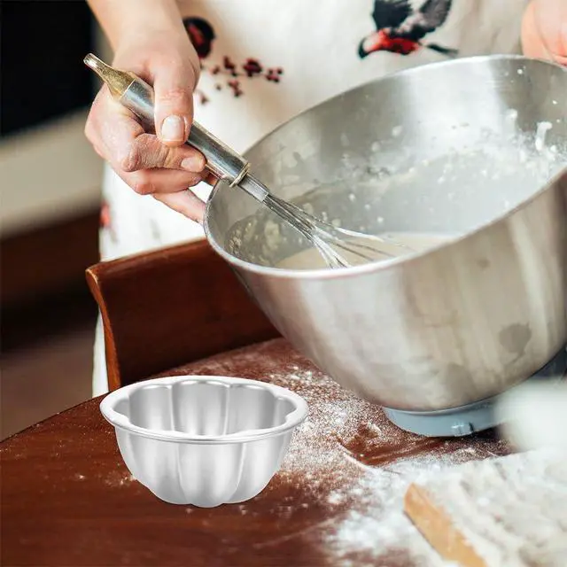 Alt view image 6 of 7 - 8pcs Aluminum Alloy Flan Mold Non-stick Egg Tart Tartlet Pudding Molds - Flower Shape Baking Cups For Muffins Pastries Desserts
