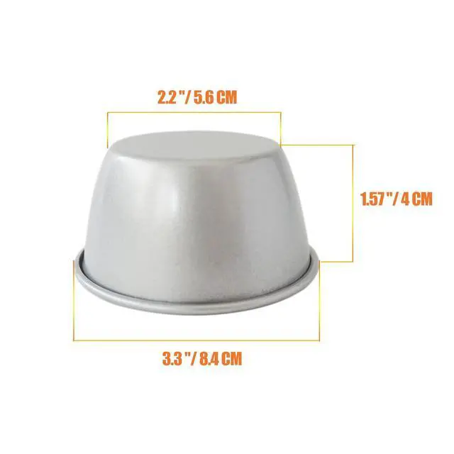 Alt view image 3 of 7 - Metal Pudding Moulds, Carbon Steel Popover Pans Egg Tart Molds, Individual Small Flan Baking Cups, Mini Round Cake Tin for Chocolate Molten, Yorkshire Pudding, Panna Cotta - 3Inch, 6PCS