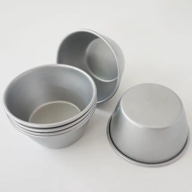 Alt view image 6 of 7 - Metal Pudding Moulds, Carbon Steel Popover Pans Egg Tart Molds, Individual Small Flan Baking Cups, Mini Round Cake Tin for Chocolate Molten, Yorkshire Pudding, Panna Cotta - 3Inch, 6PCS