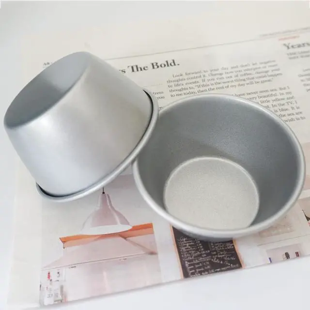 Alt view image 5 of 7 - Metal Pudding Moulds, Carbon Steel Popover Pans Egg Tart Molds, Individual Small Flan Baking Cups, Mini Round Cake Tin for Chocolate Molten, Yorkshire Pudding, Panna Cotta - 3Inch, 6PCS