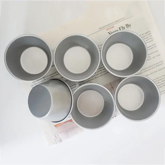 Alt view image 7 of 7 - Metal Pudding Moulds, Carbon Steel Popover Pans Egg Tart Molds, Individual Small Flan Baking Cups, Mini Round Cake Tin for Chocolate Molten, Yorkshire Pudding, Panna Cotta - 3Inch, 6PCS