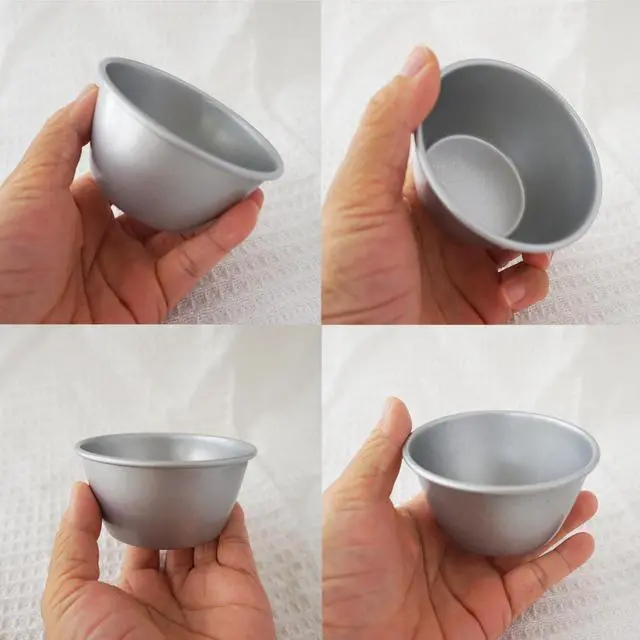 Alt view image 4 of 7 - Metal Pudding Moulds, Carbon Steel Popover Pans Egg Tart Molds, Individual Small Flan Baking Cups, Mini Round Cake Tin for Chocolate Molten, Yorkshire Pudding, Panna Cotta - 3Inch, 6PCS