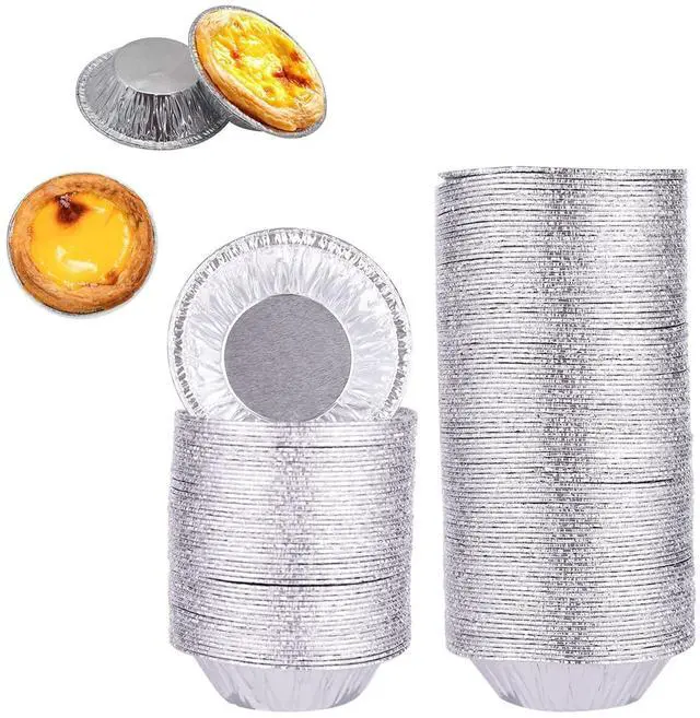 Main image of U D Disposable Egg Tart Molds for Baking, 2.8 inch U D Tart, Aluminum Foil Bakeware for Baking, Making Tarts, Quiche Pie, Caramel Pudding, Etc.
