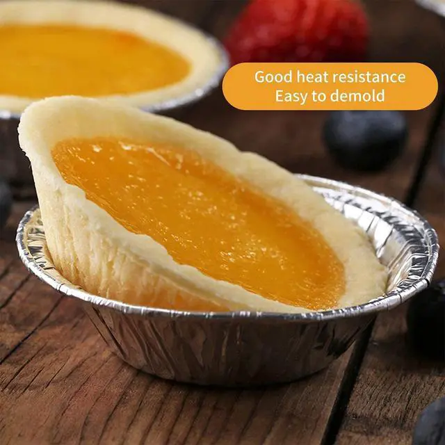 Alt view image 2 of 6 - U D Disposable Egg Tart Molds for Baking, 2.8 inch U D Tart, Aluminum Foil Bakeware for Baking, Making Tarts, Quiche Pie, Caramel Pudding, Etc.