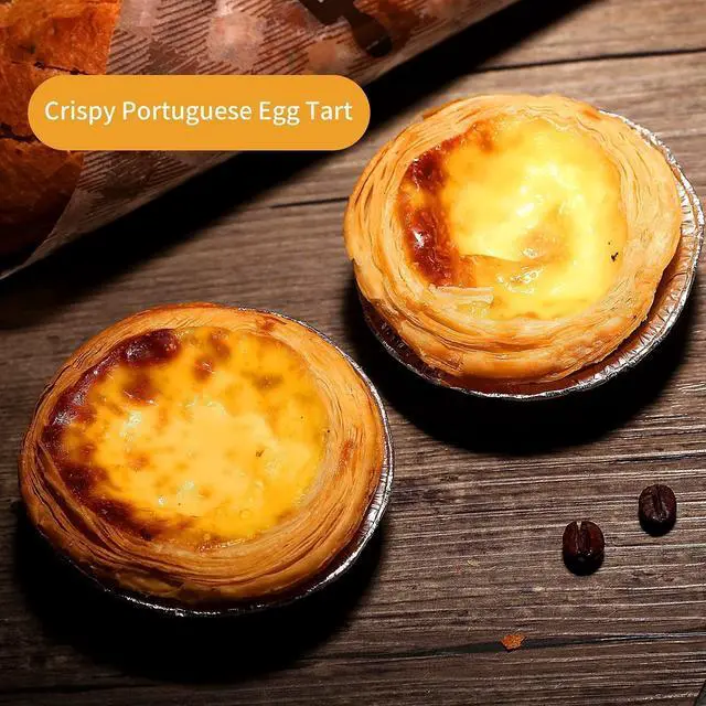 Alt view image 3 of 6 - U D Disposable Egg Tart Molds for Baking, 2.8 inch U D Tart, Aluminum Foil Bakeware for Baking, Making Tarts, Quiche Pie, Caramel Pudding, Etc.