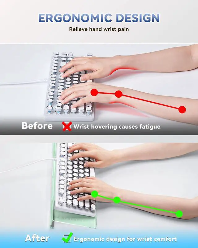 Alt view image 4 of 6 - Computer Keyboard Wrist Rest Stand for Desktop(Green), Keyboard Riser