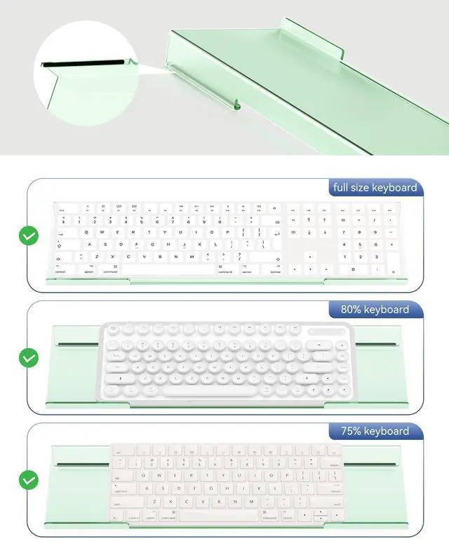 Alt view image 5 of 6 - Computer Keyboard Wrist Rest Stand for Desktop(Green), Keyboard Riser