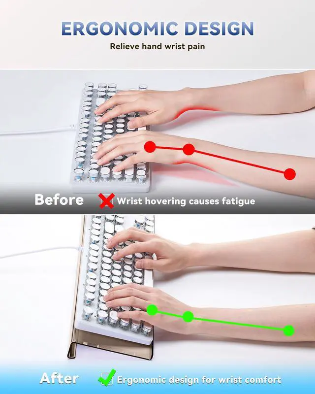 Alt view image 4 of 6 - Computer Keyboard Wrist Rest Stand for Desktop(Coffee), Keyboard Riser