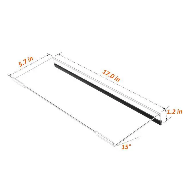 Alt view image 2 of 7 - Computer Keyboard Stand PC Keyboard Stand, Acrylic Tilted Keyboard Stand for Ergonomic Typing Clear Keyboard Tray for Easy Typing and Working, Keyboard Holder with Silicone Non-Slip Case
