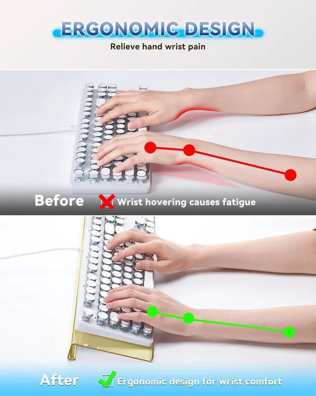 Alt view image 4 of 6 - Computer Keyboard Wrist Rest Stand for Desktop(Beige), Keyboard Riser
