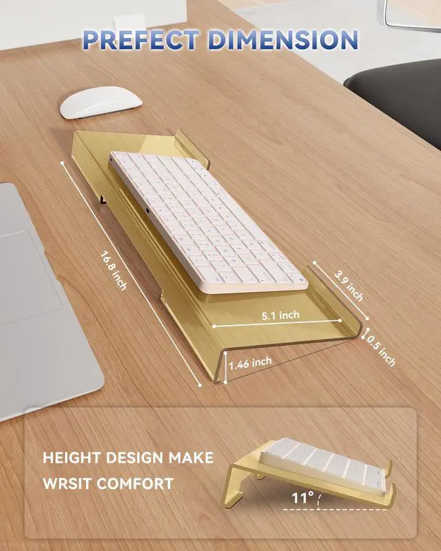 Alt view image 2 of 6 - Computer Keyboard Wrist Rest Stand for Desktop(Beige), Keyboard Riser