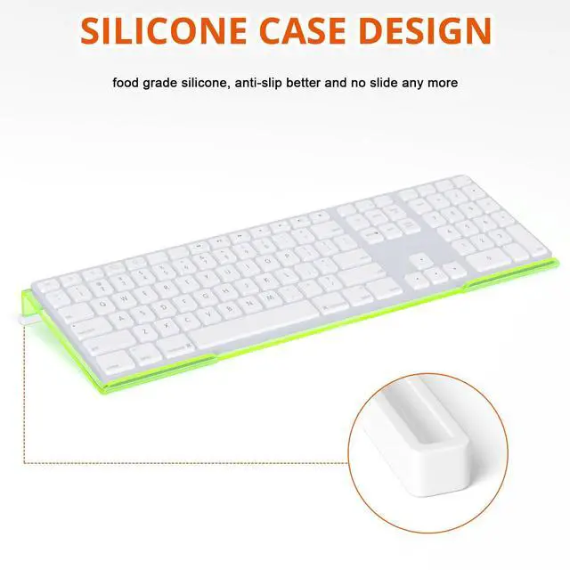 Alt view image 4 of 7 - Epoptic Green Acrylic Tilted Computer Keyboard Holder for Easy Ergonomic Typing, Keyboard Stand for Office, Home, School, Fluorescent Green