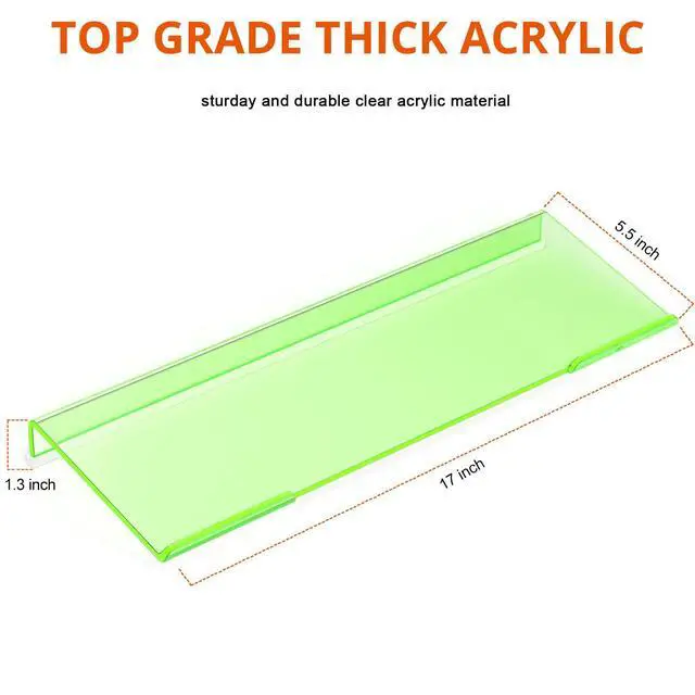 Alt view image 3 of 7 - Epoptic Green Acrylic Tilted Computer Keyboard Holder for Easy Ergonomic Typing, Keyboard Stand for Office, Home, School, Fluorescent Green