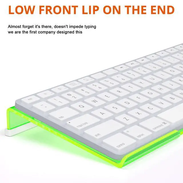 Alt view image 5 of 7 - Epoptic Green Acrylic Tilted Computer Keyboard Holder for Easy Ergonomic Typing, Keyboard Stand for Office, Home, School, Fluorescent Green