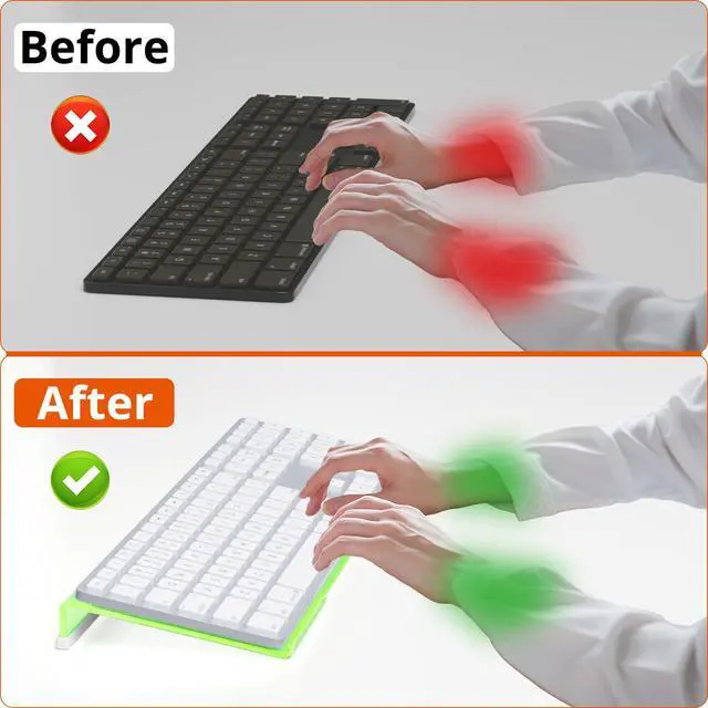 Alt view image 7 of 7 - Epoptic Green Acrylic Tilted Computer Keyboard Holder for Easy Ergonomic Typing, Keyboard Stand for Office, Home, School, Fluorescent Green