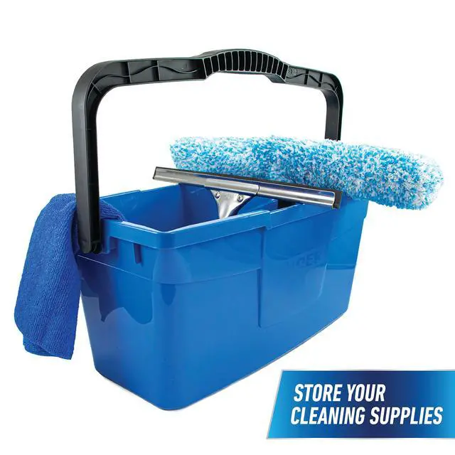 Alt view image 3 of 6 - Professional 3 Gallon Bucket Compact Cleaning Bucket, Comfort-Grip Handle, 2 Pour Spouts, Portable Cleaning Supplies, Plastic Mop Bucket for Floor, Window & Household Cleaning