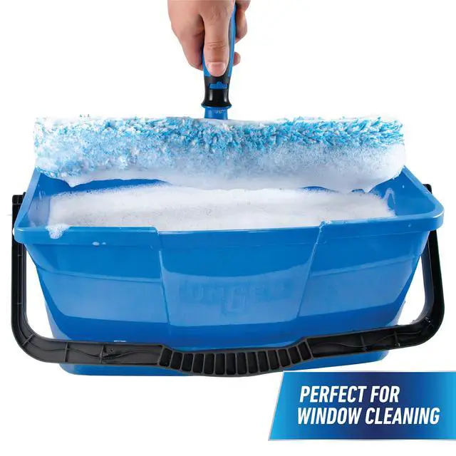 Alt view image 4 of 6 - Professional 3 Gallon Bucket Compact Cleaning Bucket, Comfort-Grip Handle, 2 Pour Spouts, Portable Cleaning Supplies, Plastic Mop Bucket for Floor, Window & Household Cleaning