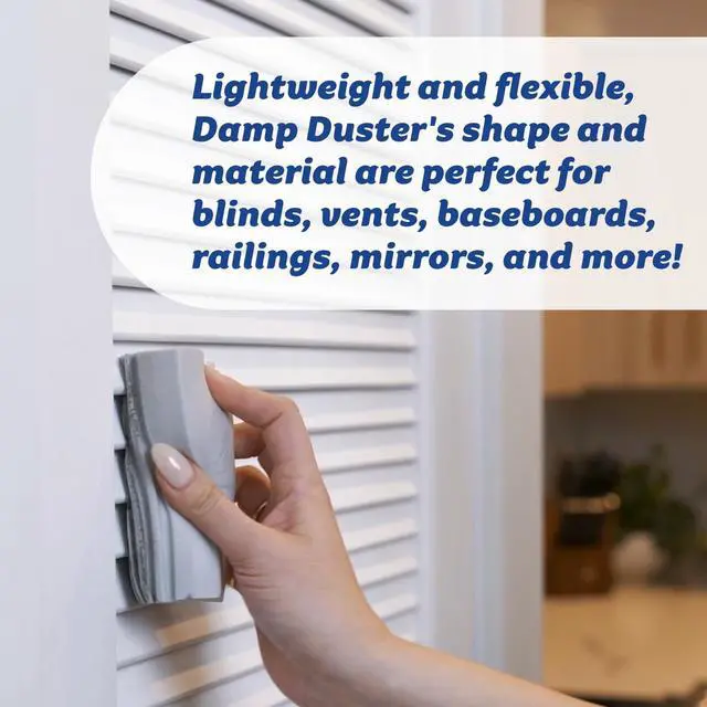 Alt view image 4 of 6 - Damp Duster Dusting Sponges (8 Count) - Dust Remover for Household Cleaning - Duster for Vents, Railings & Blinds - Reusable Baseboard Cleaner