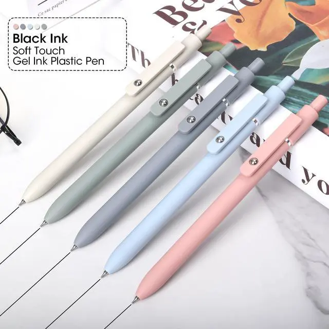 Alt view image 2 of 6 - Gel Pens 10pcs 0.5mm Quick Dry Black Ink Fine Point Pens