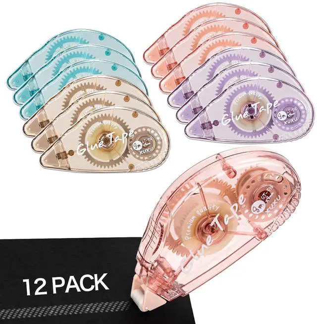Main image of 12 Pack Glue Tape Scrapbooking Tape Adhesive Dots Tape Double Sided Tape Dispenser Runner for Crafts and Arts Projects Photo-Safe