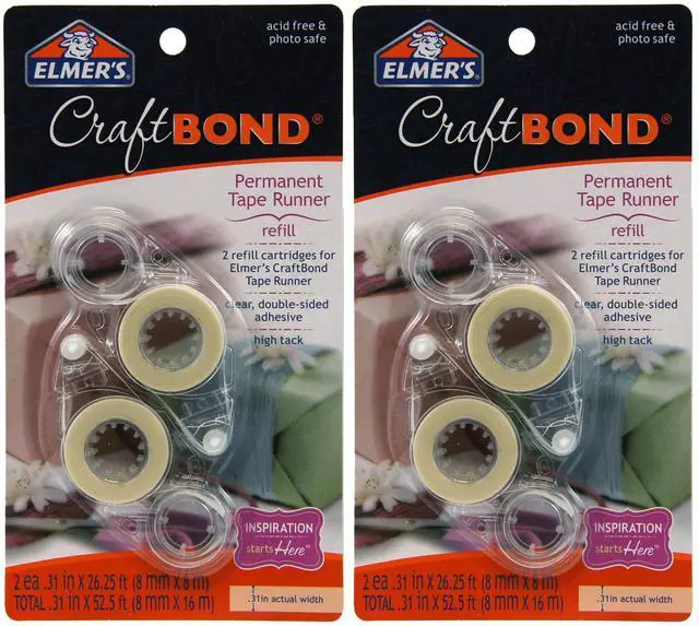 Main image of CraftBond Permanent Tape Runner Refills, Clear, Double Sided, 26.25-Feet Each, 4 Count