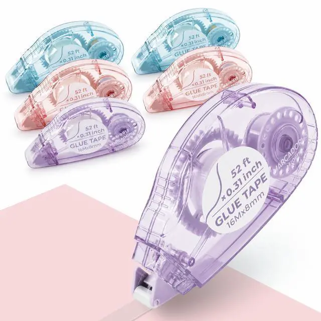 Main image of Double Sided Tape Roller, Scrapbook Glue Tape 6 Pack, Extra-Long