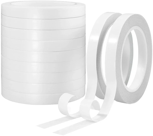 Main image of Double Sided Tape for Crafts Gifts Arts Photography Scrapbooking Tear-by-Hand,Paper Backing 1/2 Inch (11 Rolls)