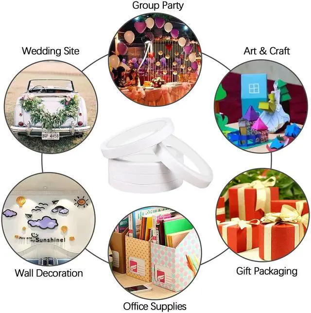 Alt view image 5 of 6 - Double Sided Tape for Crafts Gifts Arts Photography Scrapbooking Tear-by-Hand,Paper Backing 1/2 Inch (11 Rolls)