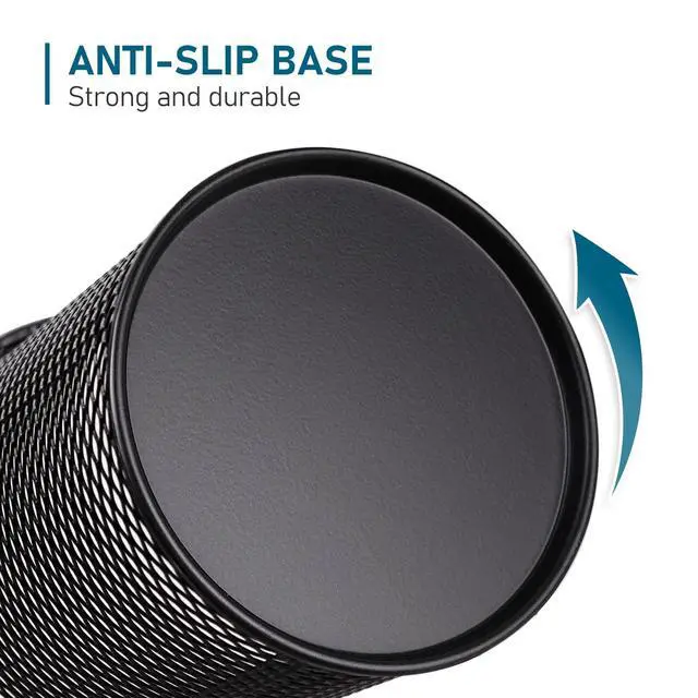 Alt view image 5 of 7 - Mesh Pencil Cup for Desk 6 Pack, Black Pen Holder 3.54"x3.93"