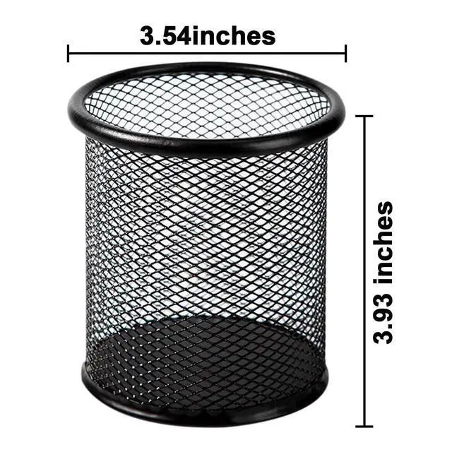 Alt view image 7 of 7 - Mesh Pencil Cup for Desk 6 Pack, Black Pen Holder 3.54"x3.93"