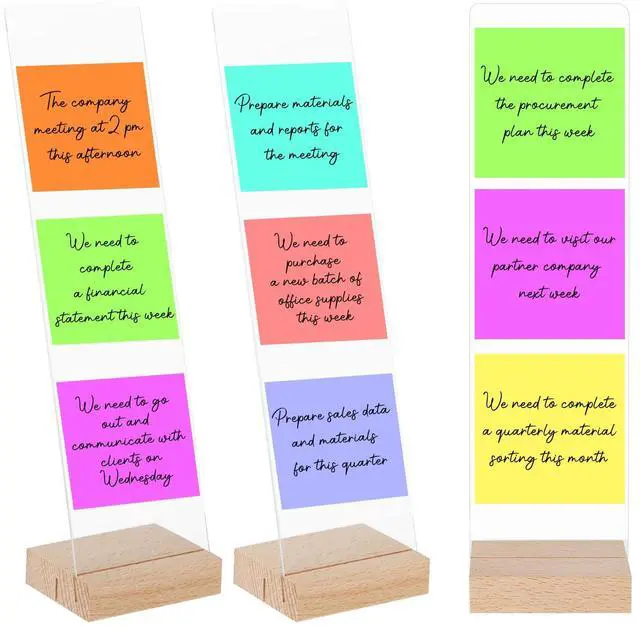 Main image of 3PCS Monitor Memo Board Acrylic Detachable Sticky Note Holder for Computer Screen Clear Multifunction Portable Memo Message Board Holder Office Desk Accessories Desktop Organization