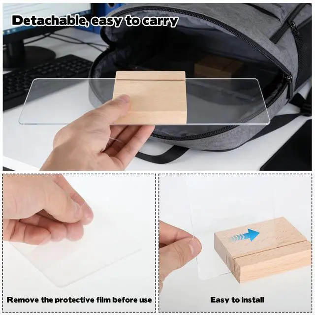 Alt view image 3 of 7 - 3PCS Monitor Memo Board Acrylic Detachable Sticky Note Holder for Computer Screen Clear Multifunction Portable Memo Message Board Holder Office Desk Accessories Desktop Organization