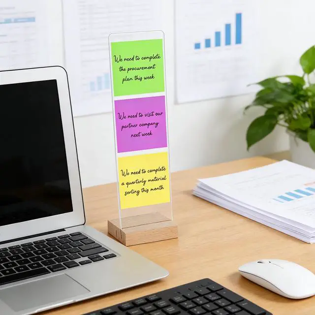 Alt view image 6 of 7 - 3PCS Monitor Memo Board Acrylic Detachable Sticky Note Holder for Computer Screen Clear Multifunction Portable Memo Message Board Holder Office Desk Accessories Desktop Organization