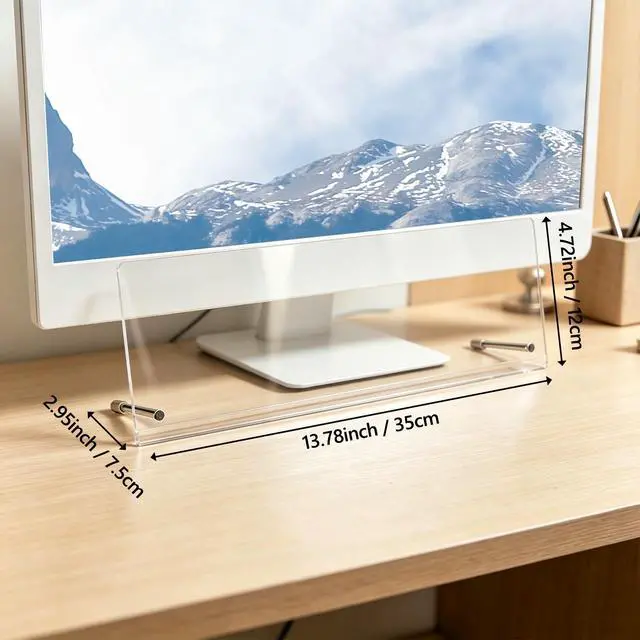 Alt view image 5 of 7 - Acrylic Monitor Memo Board Holder 14"x5", Space-Saving Under Monitor Sticky Note Holder for Computer, Movable & Reusable Message Board, Workspace Organizers Home Office Desk Accessories Desktop Decor