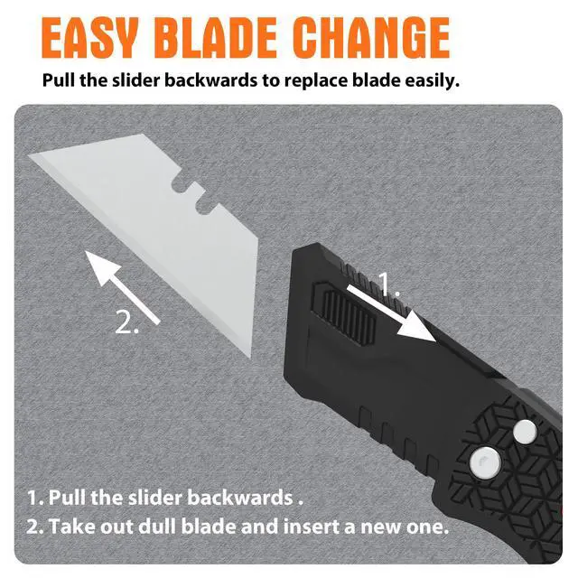 Alt view image 4 of 6 - Utility Knife Set, Retractable Box Cutter and Folding Utility Knife with Blade Storage Design, Total 20 Blades Included, 4-Pack