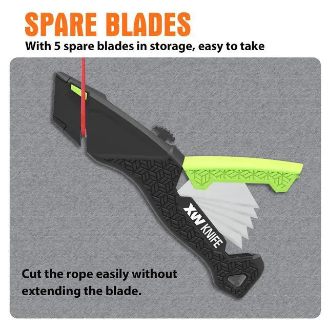 Alt view image 5 of 6 - Utility Knife Set, Retractable Box Cutter and Folding Utility Knife with Blade Storage Design, Total 20 Blades Included, 4-Pack