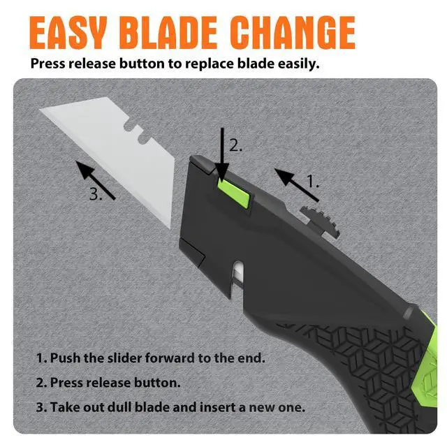 Alt view image 6 of 6 - Utility Knife Set, Retractable Box Cutter and Folding Utility Knife with Blade Storage Design, Total 20 Blades Included, 4-Pack