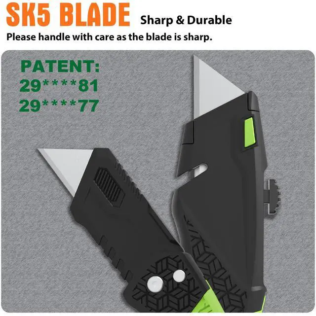 Alt view image 2 of 6 - Utility Knife Set, Retractable Box Cutter and Folding Utility Knife with Blade Storage Design, Total 20 Blades Included, 4-Pack
