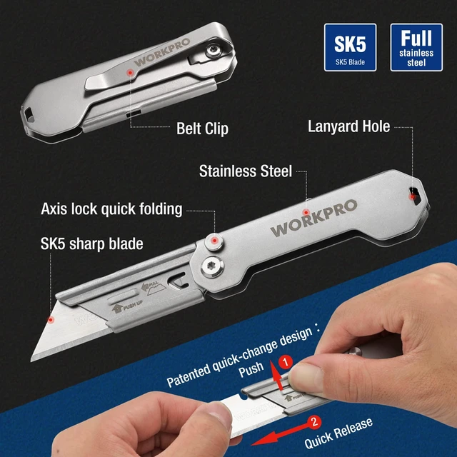 Alt view image 4 of 7 - 3-Pack Folding Utility Knife