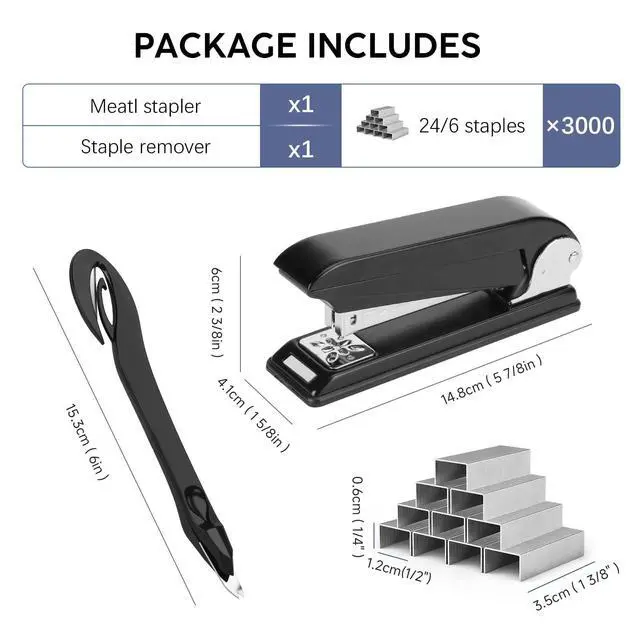 Alt view image 2 of 5 - Desktop Stapler with Rotatable Swing-Arm, 25-Sheet Capacity, Heavy-Duty Black Metal Construction for Office, Booklet and Paper Binding