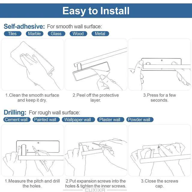 Alt view image 7 of 7 - Paper Towel Holder Under Cabinet 2 Pack, Under Counter Paper Towel Holder Wall Mount with Self Adhesive and Screws for Kitchen, Bathroom, RV(Stainless Steel, Black)