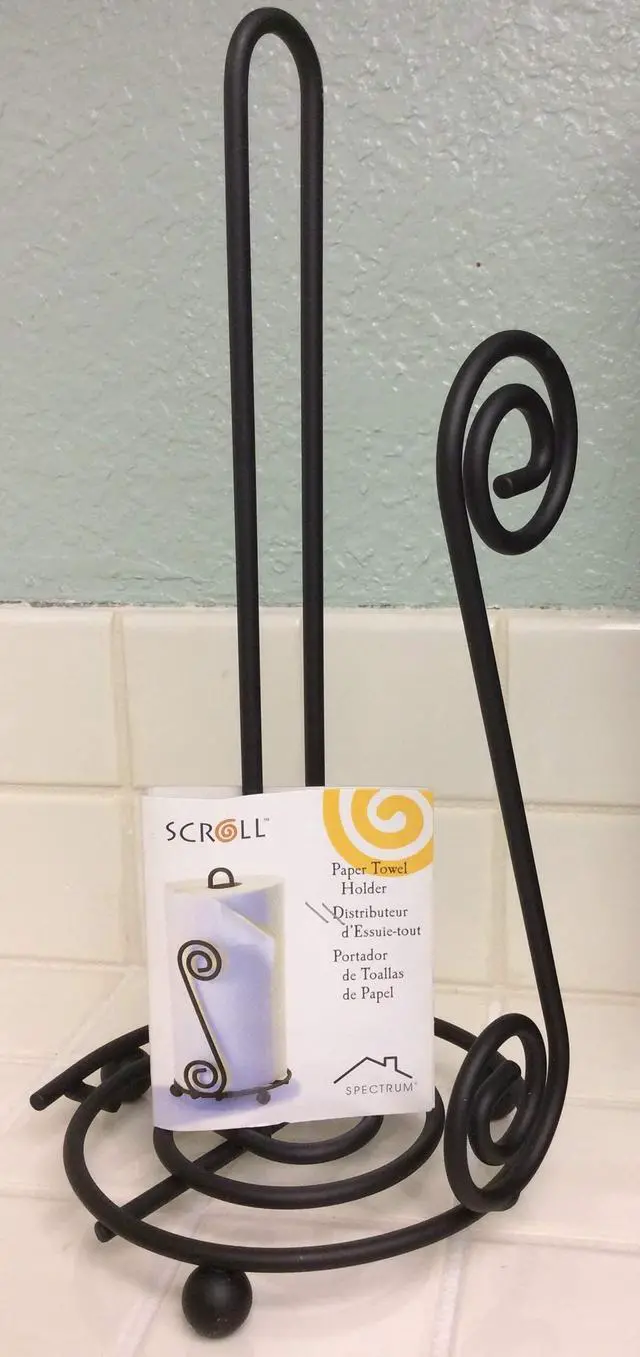 Alt view image 2 of 3 - Diversified Scroll Paper Towel Holder, Black