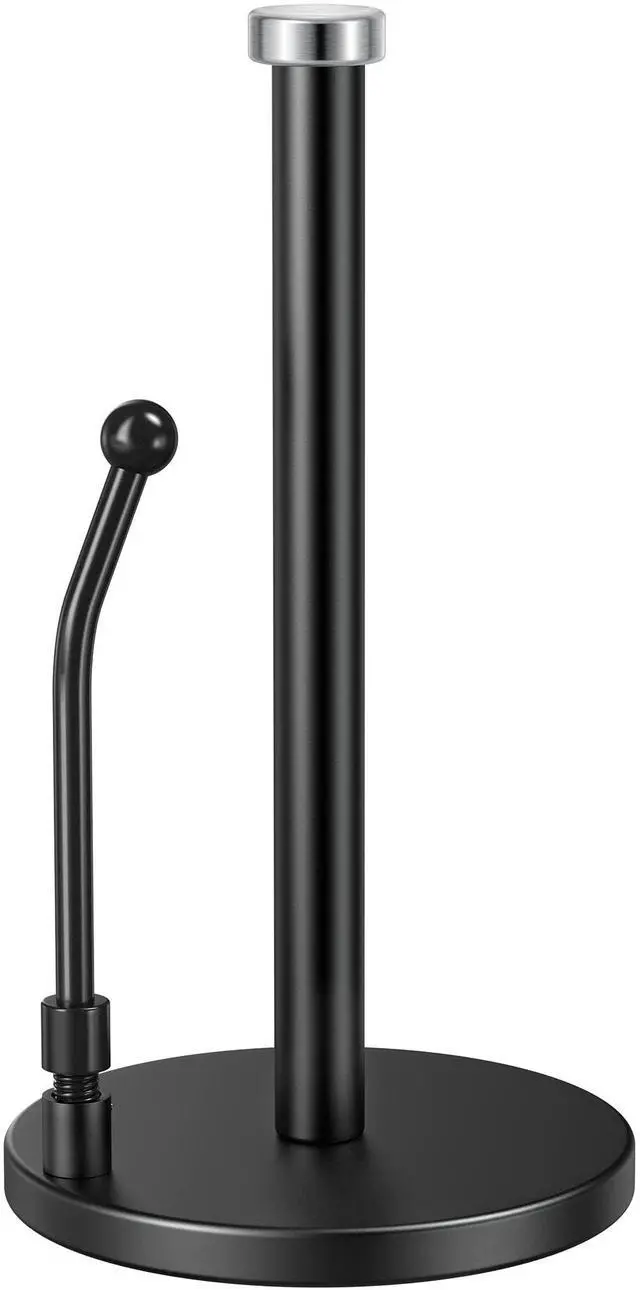 Main image of Paper Towel Holder Countertop, Non-Slip Weighted Base, Black