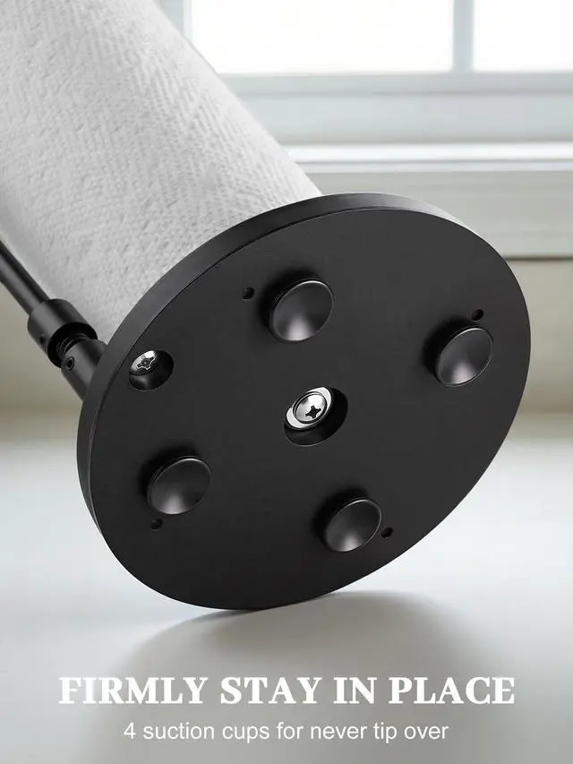 Alt view image 6 of 7 - Paper Towel Holder Countertop, Non-Slip Weighted Base, Black