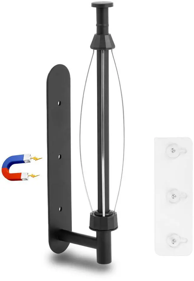 Main image of Magnetic Paper Towel Holder, One Hand Operable Paper Towel Holder Wall Mount Self Adhesive and Strong Magnetic Backing for Kitchen Refrigerator Grill RV(Black)