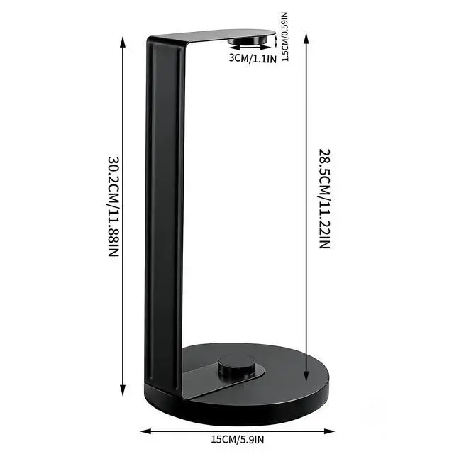 Alt view image 6 of 6 - Paper Towel Holder Countertop with Heavy-Duty Anti Slip Weighted Base, Freestanding Stainless Steel Kitchen Paper Roll Holder, Easy One-Handed Tear, Black