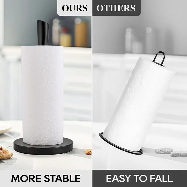 Alt view image 5 of 7 - Stainless Steel Paper Towel Holder, Kitchen Countertop Stand Black