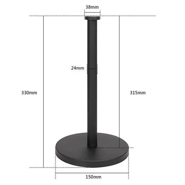 Alt view image 3 of 7 - Weighted Paper Towel Holder Countertop Stainless Steel Napkin Holder for Large Roll Free Standing Paper Towel Roll Holder with Heavy Base Standing Vertical Paper Holder for Kitchen Rv (Matte Black)