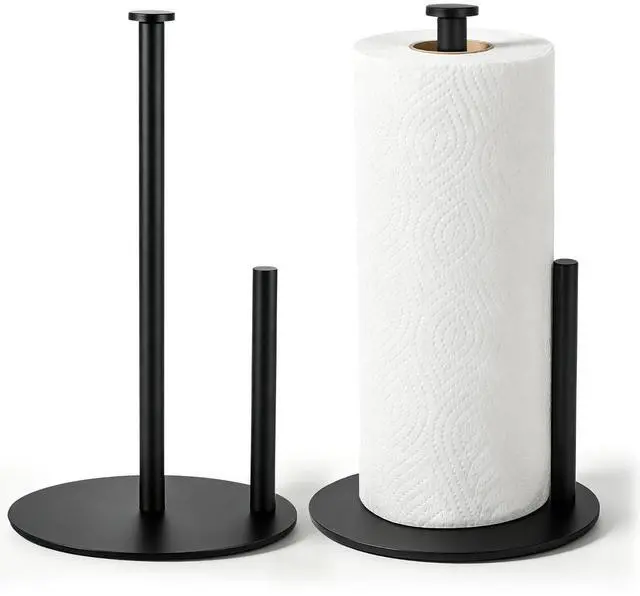 Main image of Paper Towel Holder, 2 Pack Countertop Paper Towel Holders, Saving, Standing Paper Roll Holder with Anti Slip Weighted Base, Sturdy Stainless Steel with Non-Slip Base, for Kitchen Bathroom
